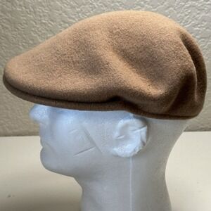 Kangol 504 100% Wool 0258BC03 Hat Size M Brown Newsboy Cabbie Driver READ